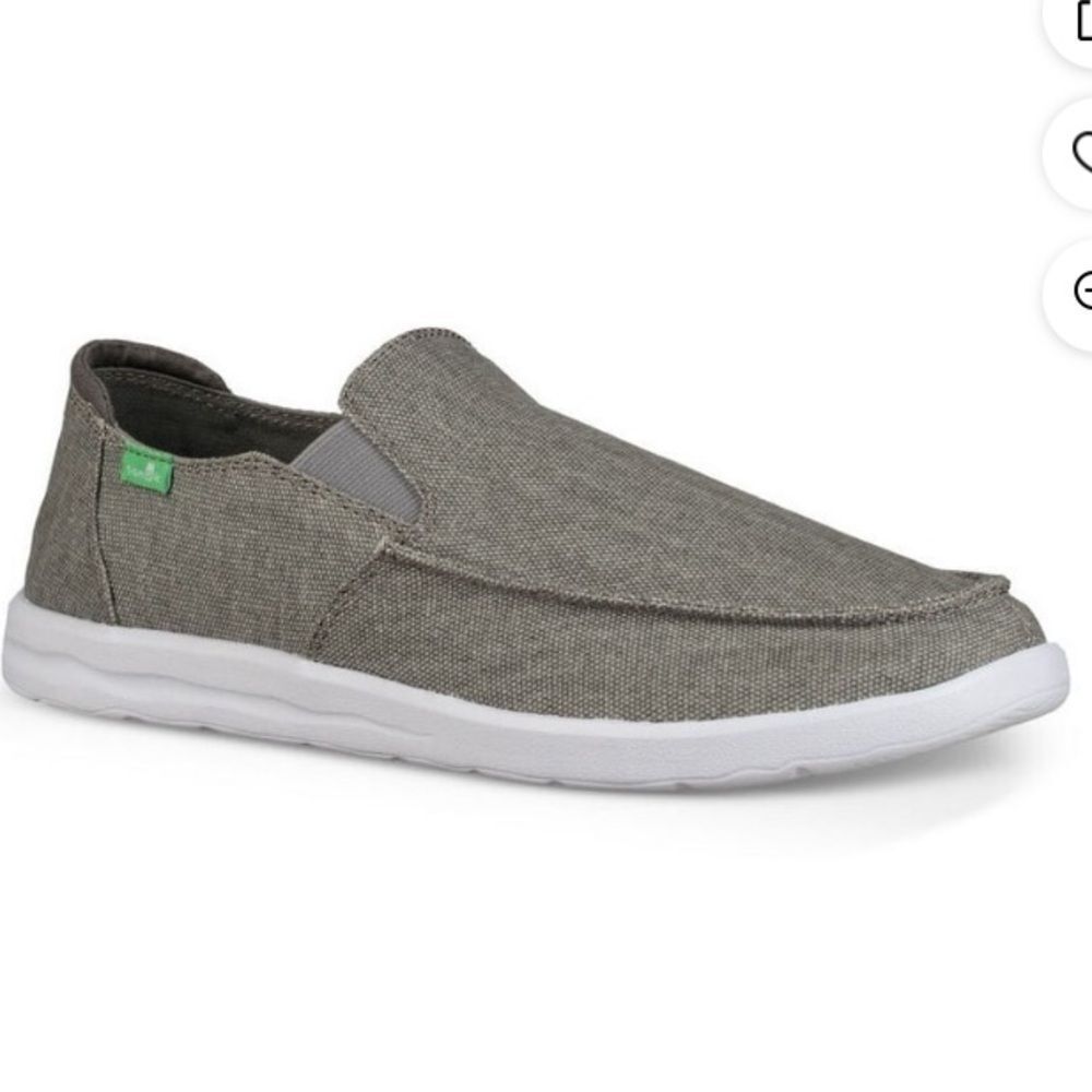 Sanuk Men's Hi Five Slip-On Shoes Gray Size 7 Casual Lightweight Comfort